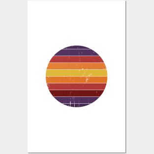 Abstract Vintage Desert Inspired Sunset Posters and Art